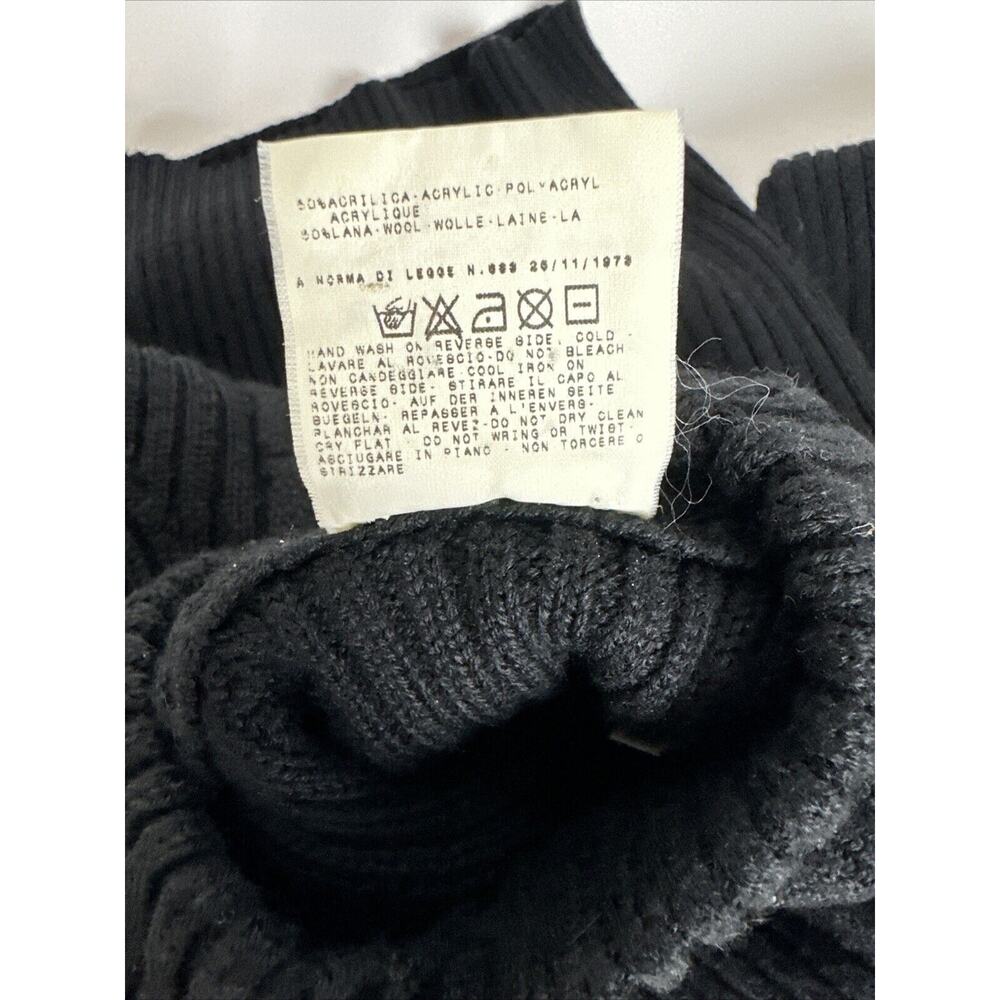 Versace Black Argyle Ribbed Knit Sweater Pullover Women Size M - Picture 7 of 8